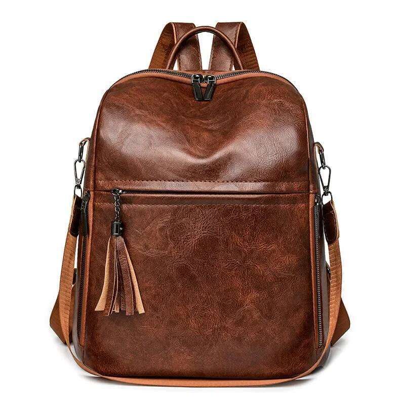 Women's Fashion new retro commuter backpack Multifunctional large capacity simple portable shoulder bag Z260124
