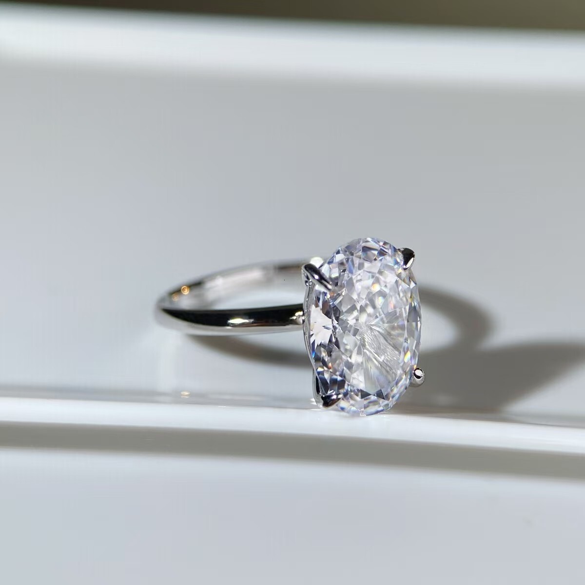 FineJewelry 18k Solid Gold 3CT VVS1 Oval Cut Lab Grown Diamond Engagement Ring Women With Certified