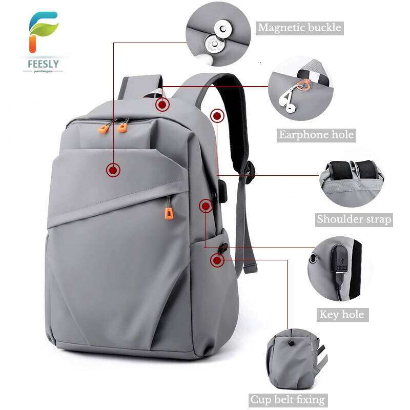 Stylish simple backpack - lightweight, large capacity with laptop compartment, suitable for school, travel and work Z260124