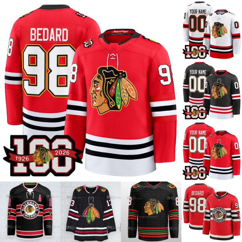 ChicagoBlackhawkss Jersey Bedard Sam Lafferty Tyler Bertuzzi Ilya Mikheyev Frank Nazar Oliver Moore Alex Vlasic Spencer Knight Nick Foligno Custom Hockey Jersey
