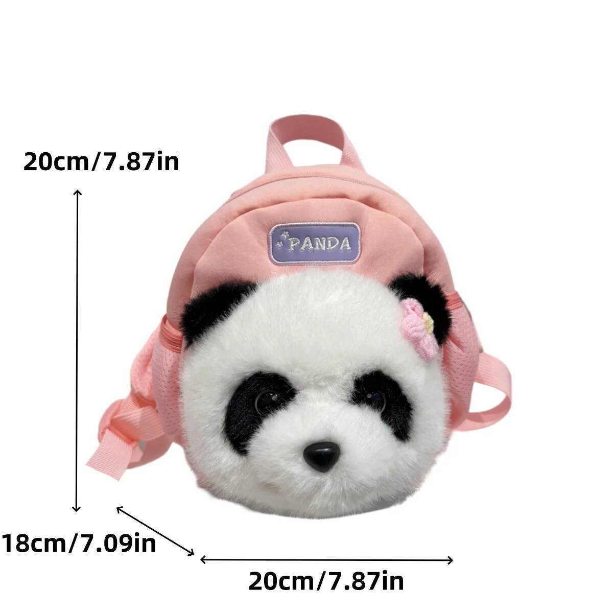 Fashionable Cartoon Panda Plush Backpack Student Large Capacity School Bag