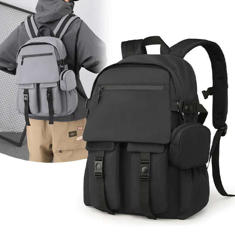 Fashion Men's Simple Backpack - Large Capacity, Laptop Compartment, Multiple Pockets, Suitable for Students and Travel Z260124