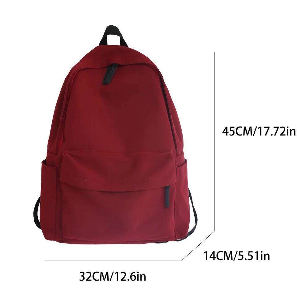 Nylon Versatile Large Capacity Waterproof School Student Backpack Washable Black Grey White Red Computer Bag Unisex Z260124