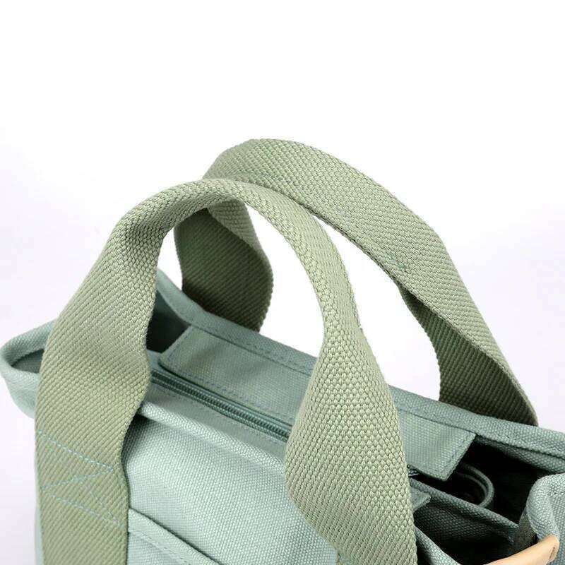 Handheld Thickened Canvas Mobile Phone Bucket Tote Small with Zipper Compartment Simple Shoulder Bag Birthday Gift Z260124