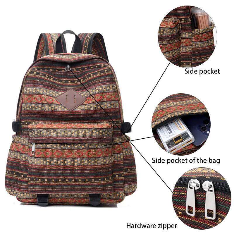 Vintage New Backpacks Patch Large Capacity Women's Ethnic Style Travel Embroidery Backpack Z260124