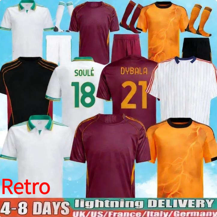 25 26 Maglia Roma Third Soccer Jerseys 2025 2026 PELLEGRINI home Away Pellegrini KONE CRISTANTE Dovbyk DYBALA Retro Football Jersey Shirts Kit Kids TOP