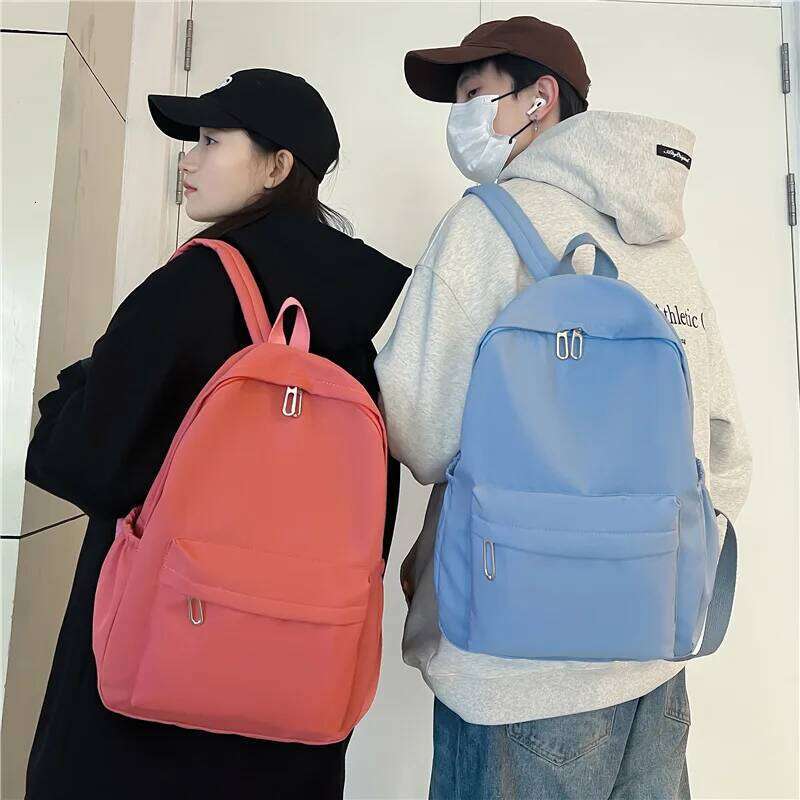 New Korean Style Large Capacity Versatile for Teen Girls Minimalist Solid Color School Bag Fashionable Student Backpack Z260124