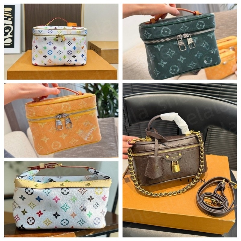 2026 Mini Box Design Zipper Handheld Makeup Bag for Women Single Shoulder Crossbody Bag Internal compartments can hold mobile phones keys credit cards etc