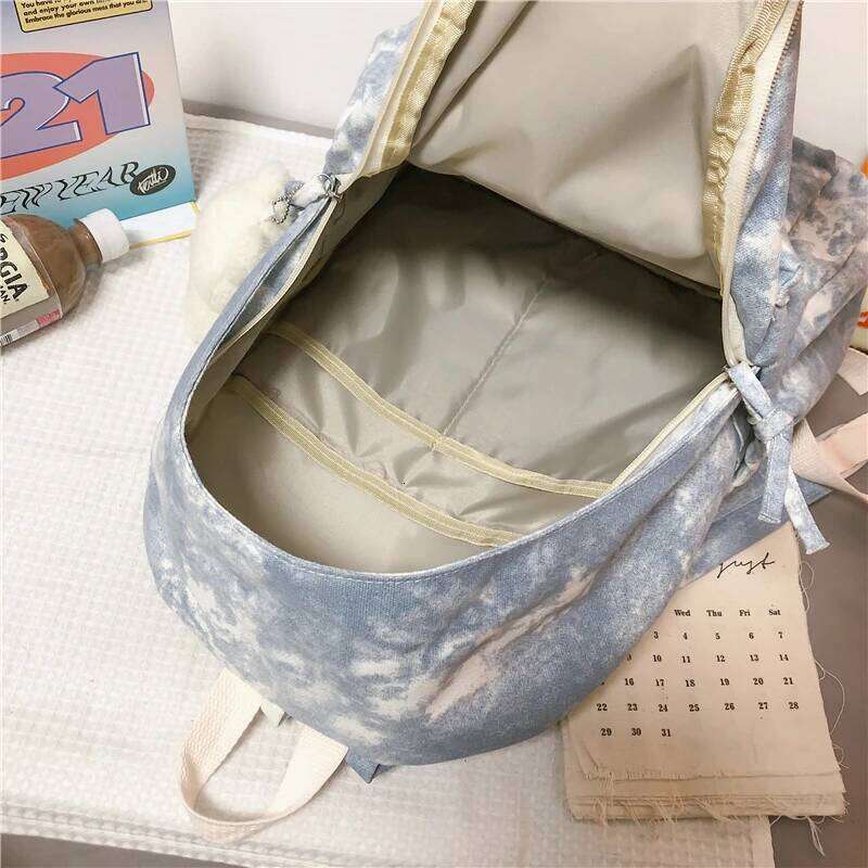 Simple Dyeing Design Women Kawaii Nylon Book Bag Female Mochila School Backpack for Teenage Girl Travel Rucksack Z260124