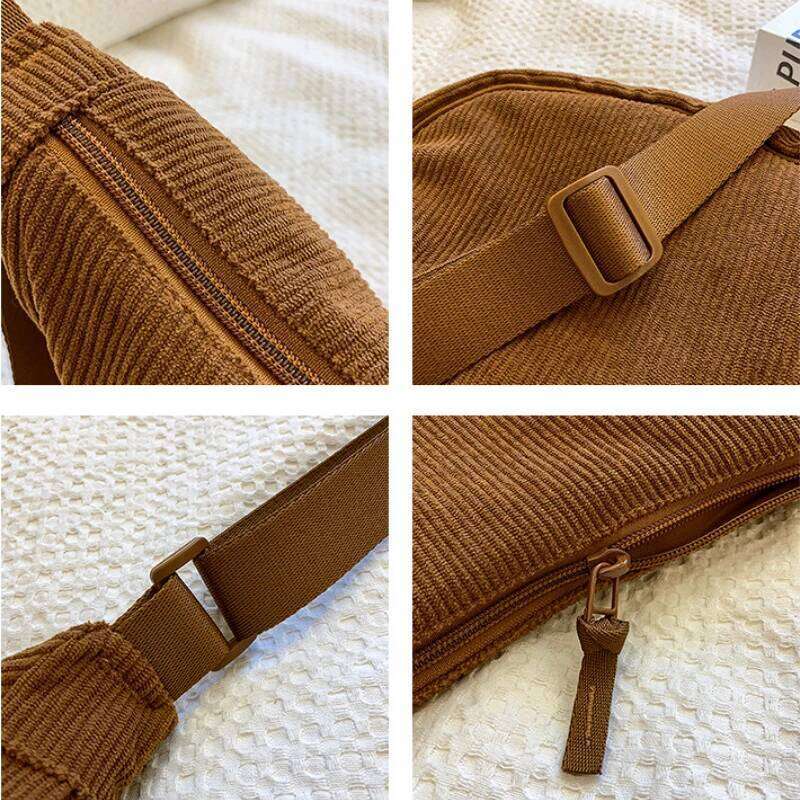 Solid Color Corduroy Women's Hobos Shoulder Retro Casual Female Crossbody Bags Ladies Daily Travel Handbags Messenger Bag Z260124