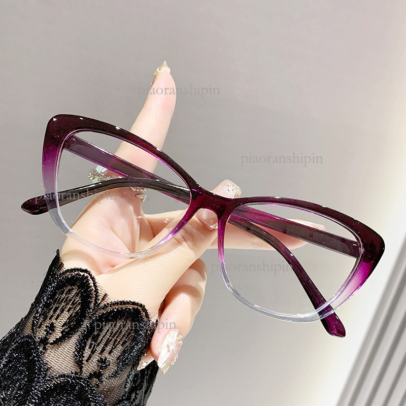2026 Designer High-end Reading Glasses Tortoise Fashionable Anti Blue Light Glasses Internet Celebrity Cat Eye Elderly Single Vision Glasses