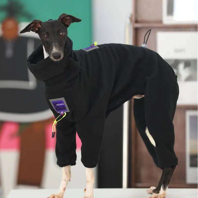 Famous brand Fashion Italian Black Stretch Soft Whippet legged Outing Dog Greyhound Warm Clothes in Winter pupakaIK