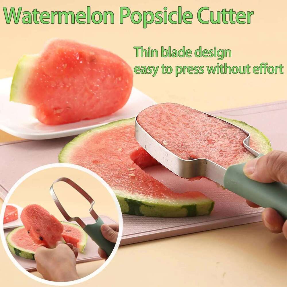 3-in-1 Cutter, 2024 Stainless Steel Fruit Watermelon Cutting Tool Fork Slicer Knife Set for Home Kitchen