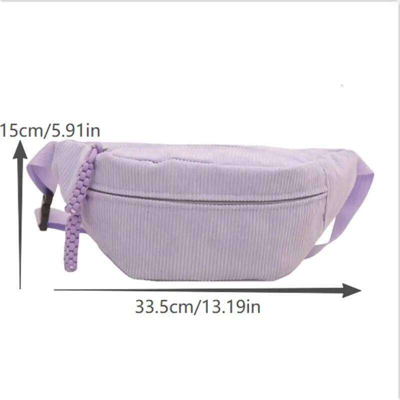 Half Moon Waist Corduroy Running Belt Bags Large Capacity New Fashion Women's Chest Crossbody Bag Z260124