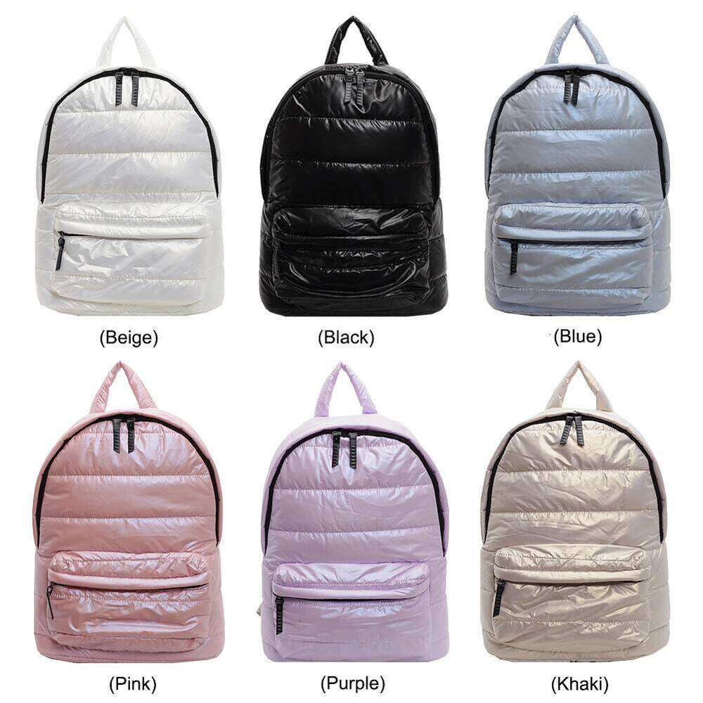Puffer Bookbag Adjustable Strap Backpack Multi Pocket Women Men Handbag Rucksack for Work Travel Z260124