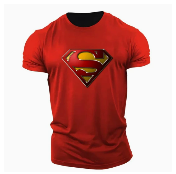 Free Shipping 2026 Superhero Superman Logo Graphic T-Shirt For Men Casual Slim Fit Crewneck Short Sleeve Top