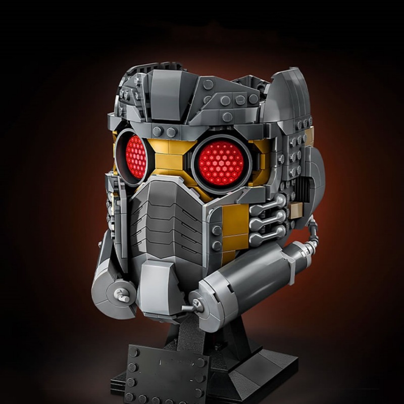 99021 Star-Lord Mask Helmet Model Assembled Small Brick Toy