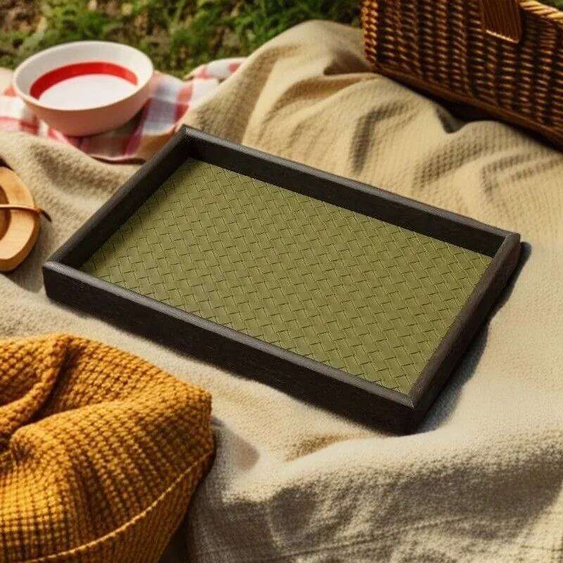 Wood Grain Color Tray Light Luxury Bathroom Toilet Sink Cosmetics Jewelry Aromatherapy Storage Box