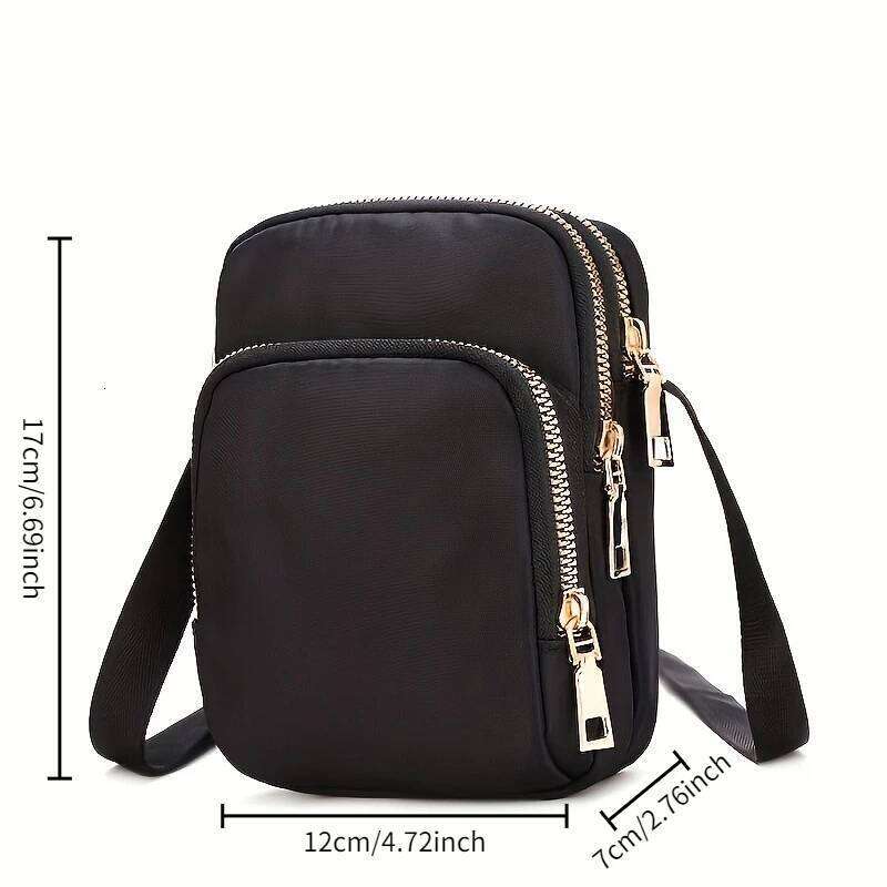 Casual waist single-shoulder bag, casual lightweight crossbody phone case, nylon coin purse, mini bag Z260124