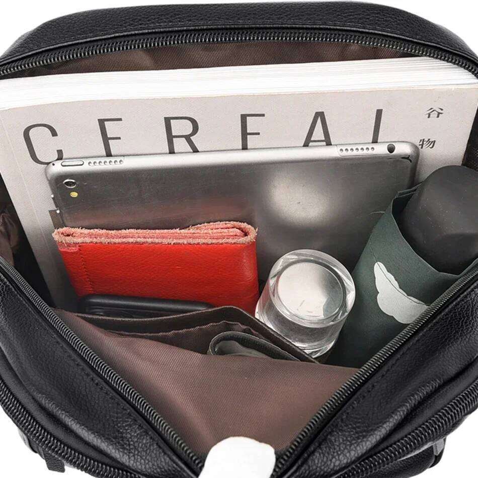 Large Capacity Backpack High Quality Leather Vintage for Women School Bags Travel Rucksack Ladies Bookbag Knapsack Z260124