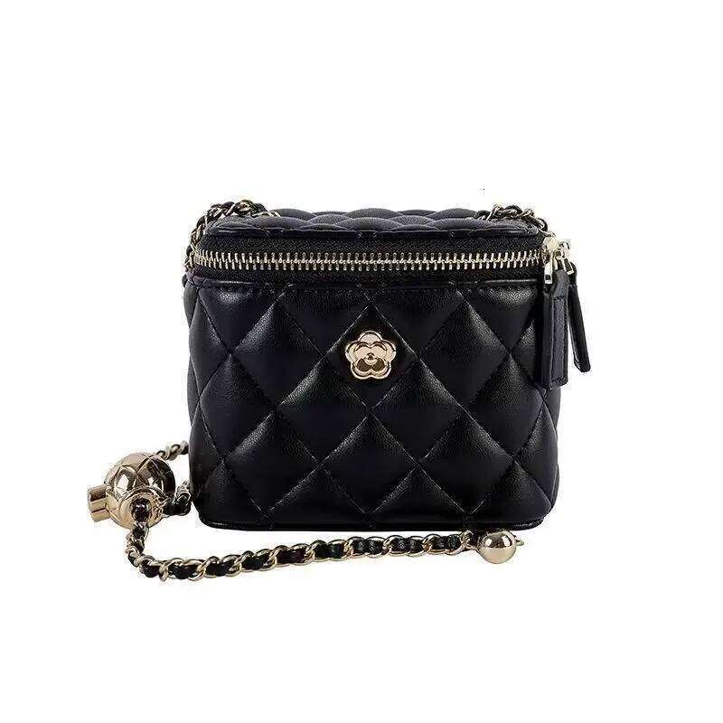 2025 New Mini Bags Camellia lingeries Chain Box Small Bag For Women Shoulder Black White Crossbody bag Chic