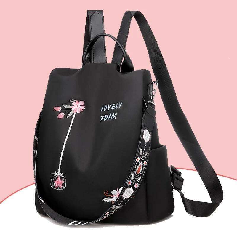 Waterproof Oxford Backpack Female Embroidery Rucksack Large Capacity Travel Bags New Student School Bag Casual Lady Knapsack Z260124