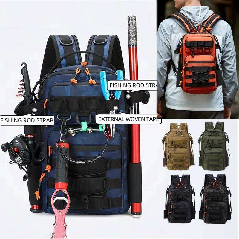 Fishing Lure Tactical Camping Backpack Outdoor Sports Hiking Molle Tackle with Rod Holder for Men Climbing Travel Bag Z260124