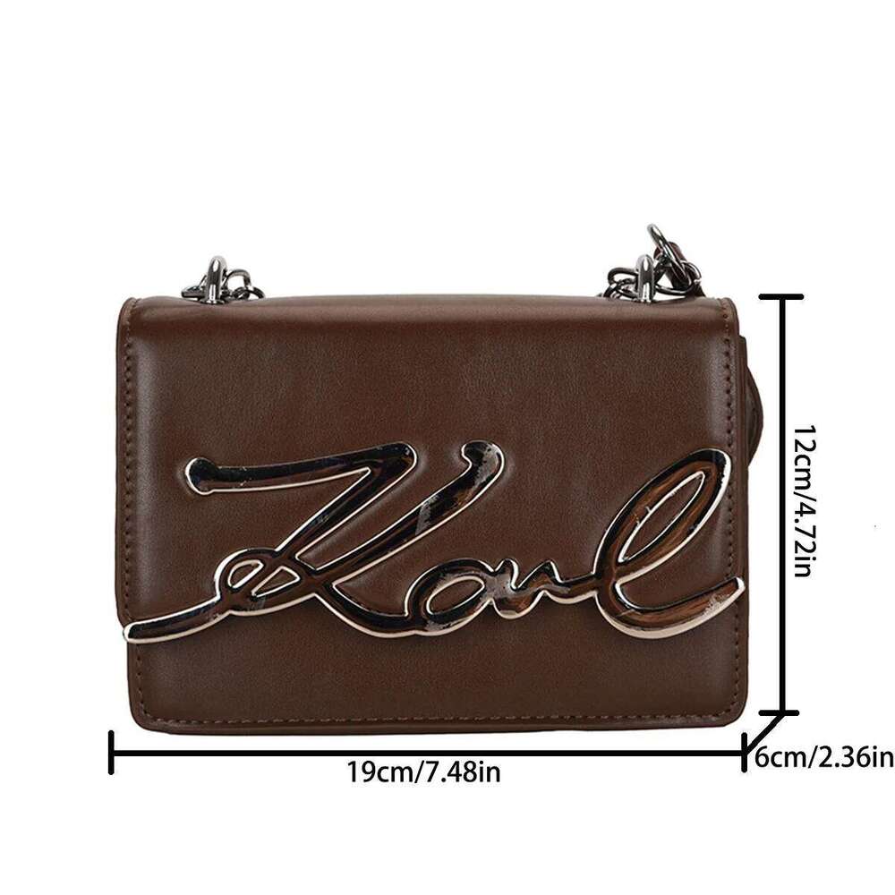 Women's Fashion Flap Crossbody PU Metal Letter Logo Adjustable Chain Strap Lightweight Magnetic Closure Multi-Use Daily Bag Z260124