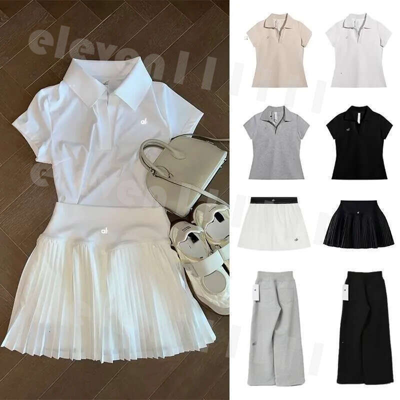 New Aloismness Sets Women Sweat Set Tennis Polo Shirt Short Skirt Set Yogas Gym Clothing Women Set Designer Aloismness Women Sports Bra Short Skirt Sets