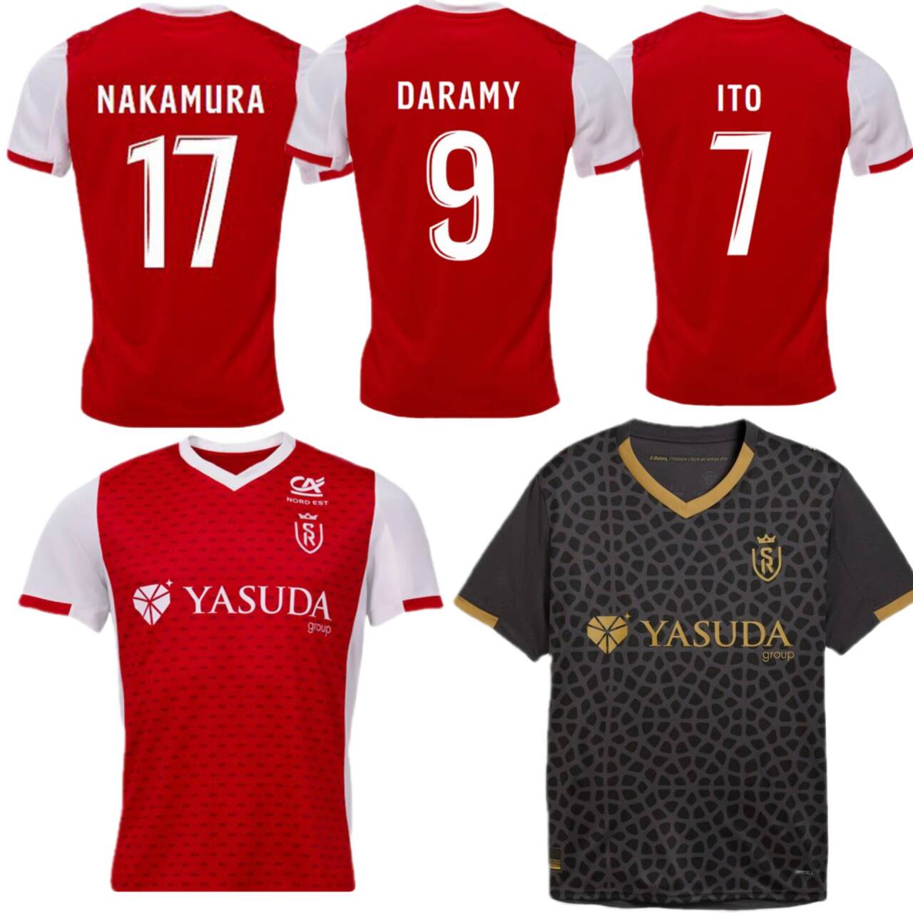 Reims football jersey 2025 2026 Stade Reim soccer jerseys I T O Fan Verion NAKAMURA DARAMY DIAKHO ATANGANA KHADRA J.PATRICK Home AKIEME Men Kid kit ock