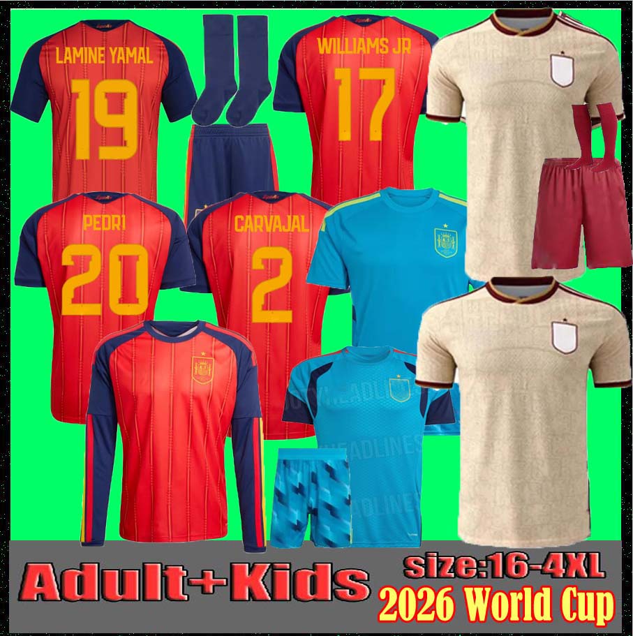 3XL 4XL 2026 Spains soccer jerseys PEDRI 2026 World Cup 26 27 spain Espana MORATA CARVAL fans Player football shirt men kids OLMO FERRAN RODRIGO LaMiNe YAMAL