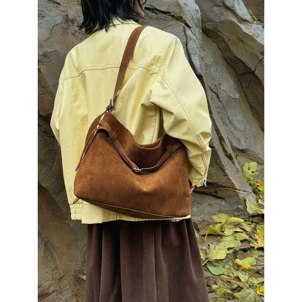 Luxury Shoulder Bags Totes Hobo Frosted Cowhide Tote Bag High End Practical Large Capacity Vintage Simple Handbag SENYY