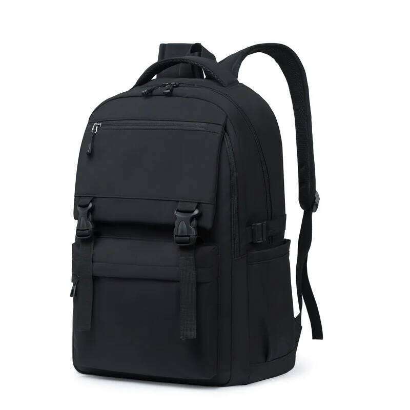 Large capacity black backpack with adjustable shoulder straps multiple pockets, perfect for hiking and outdoor activities - Z260124
