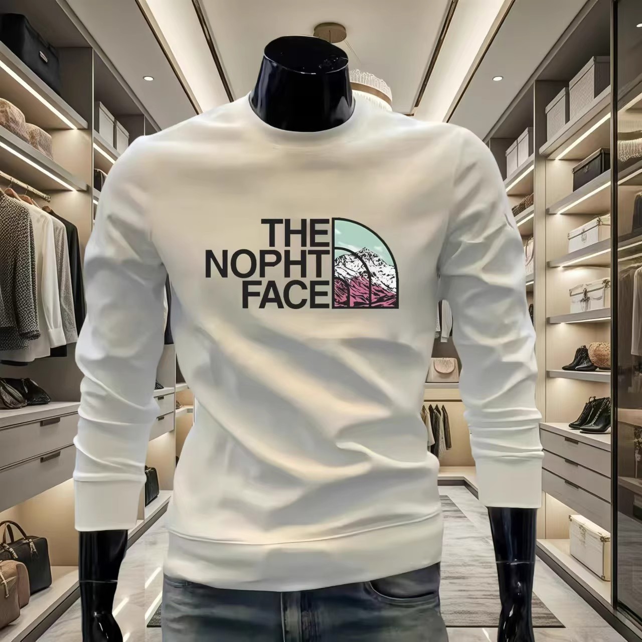 New American Print Hoodless Sweatshirt Loose Top for Men's and Women's Autumn Couples