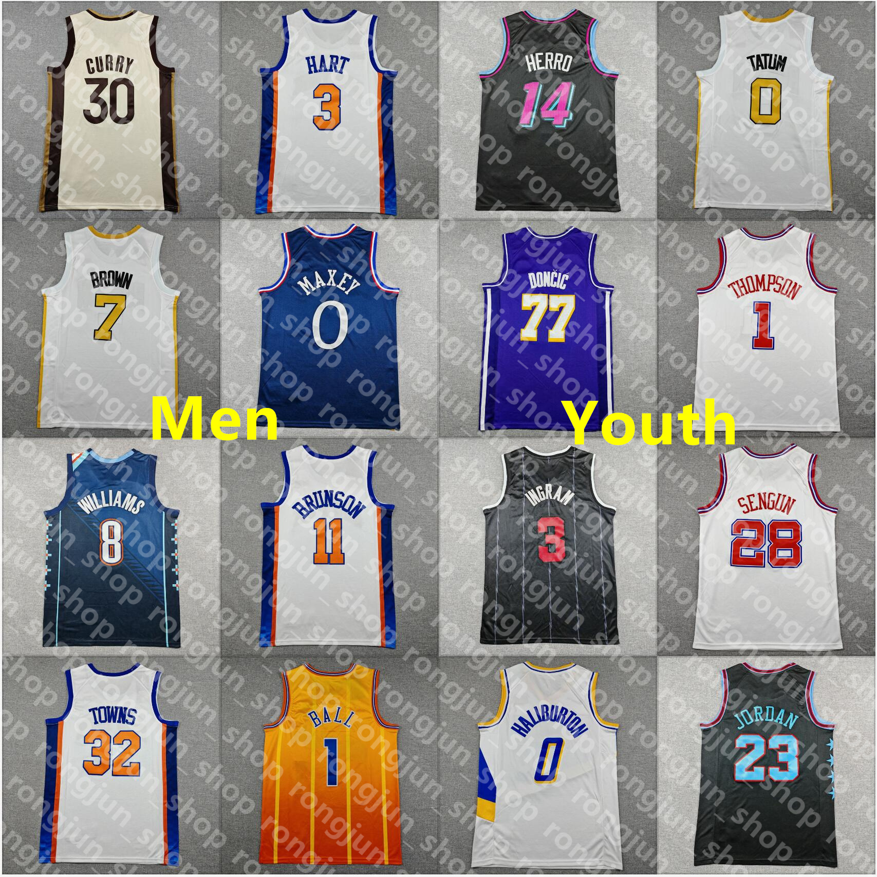 Basketball Doncic Morant Herro Tatum Booker Antetokounmpo Ball Curry Lillard Brown Wembanyama James Edwards Butler III McCain Brunson Edgecombe Jerseys