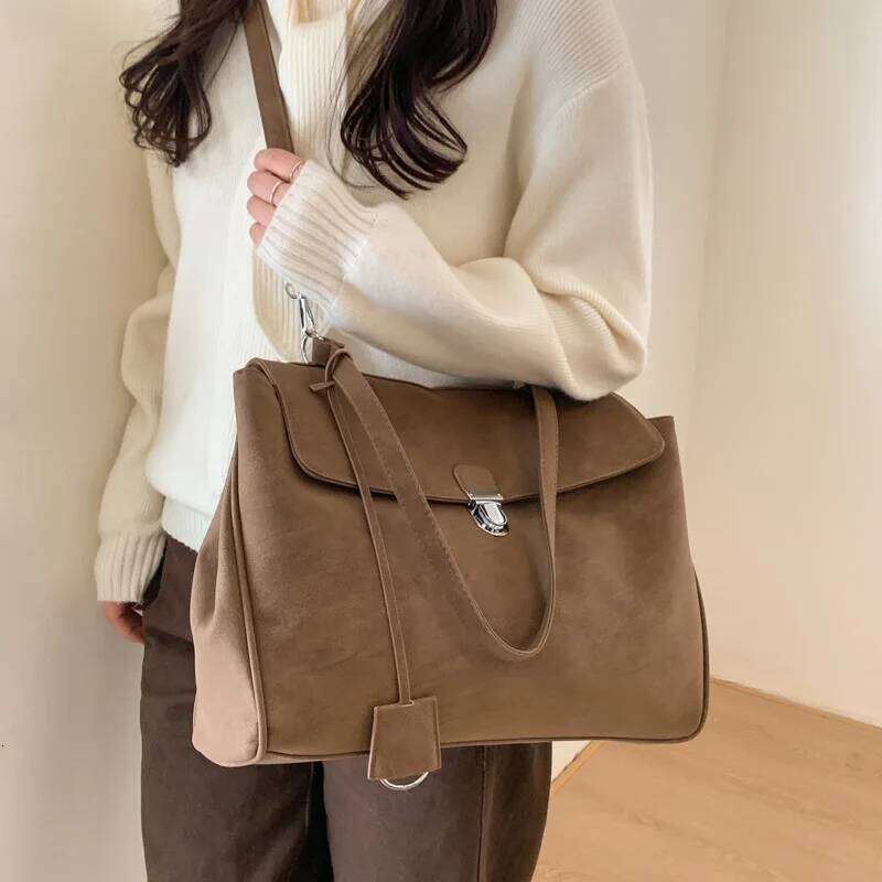 New Fashion Texture Simple and Versatile Crossbody Women Large Capacity Vintage Shoulder Bags Casual Tote Commuting Bag Z260124