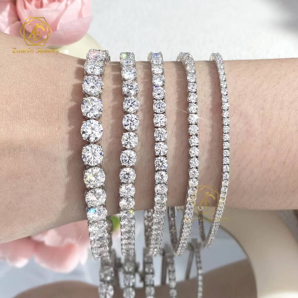 IGI Certified Lab Grown Diamond Tennis Bracelet Chain 10K 14K Gold Adjustable VVS-VS Lab Created Diamond Tennis Chain