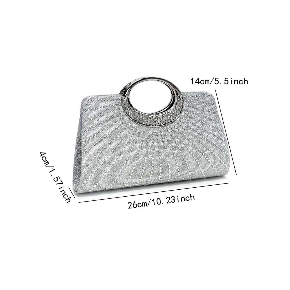 Party Wedding Bridal Handbags Bucket Design Rhinestones Glitter Evening Clutch Bags Cover Open Banquet Purse