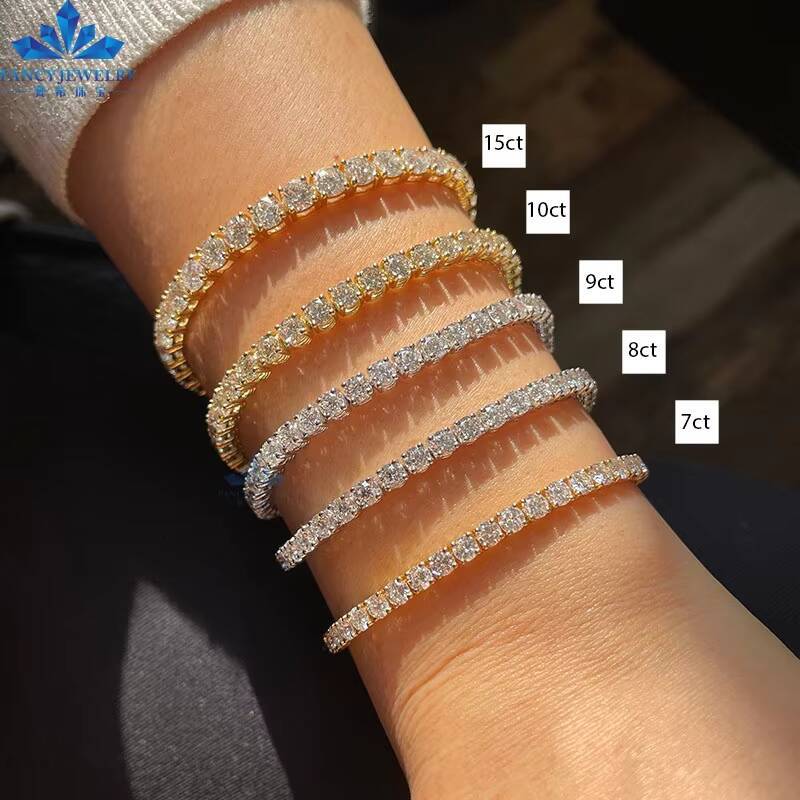 IGI Certified Lab Grown Diamond Tennis Necklace Chain CVD HPHT 18K 14K Gold 2MM 3MM 4MM 5MM Lab Created Diamond Tennis Bracelet