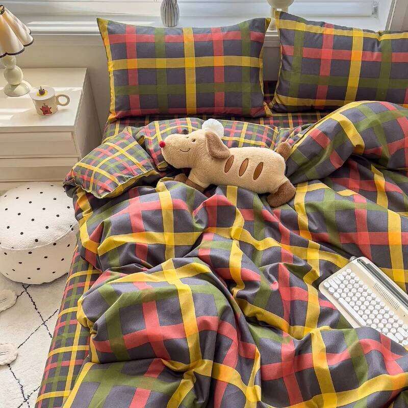 2025 new thickened twill abraded four-piece cartoon cute printed student dormitory bed sheet quilt three-piece set Y260124