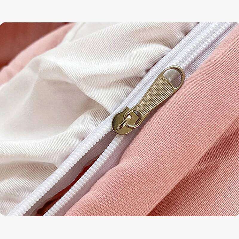 WOSTAR Pink pinch pleat duvet couple 2 people luxury double bed bedding four-piece set 220x240 quilt cover queen king size Y260124