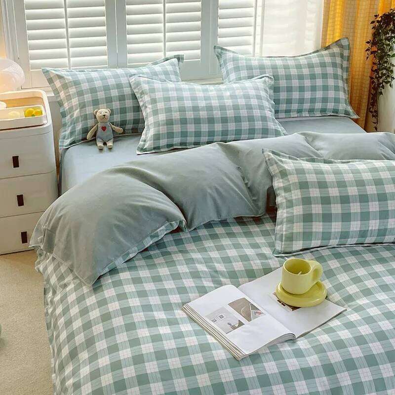 2025 new thickened twill abraded four-piece cartoon cute printed student dormitory bed sheet quilt three-piece set Y260124