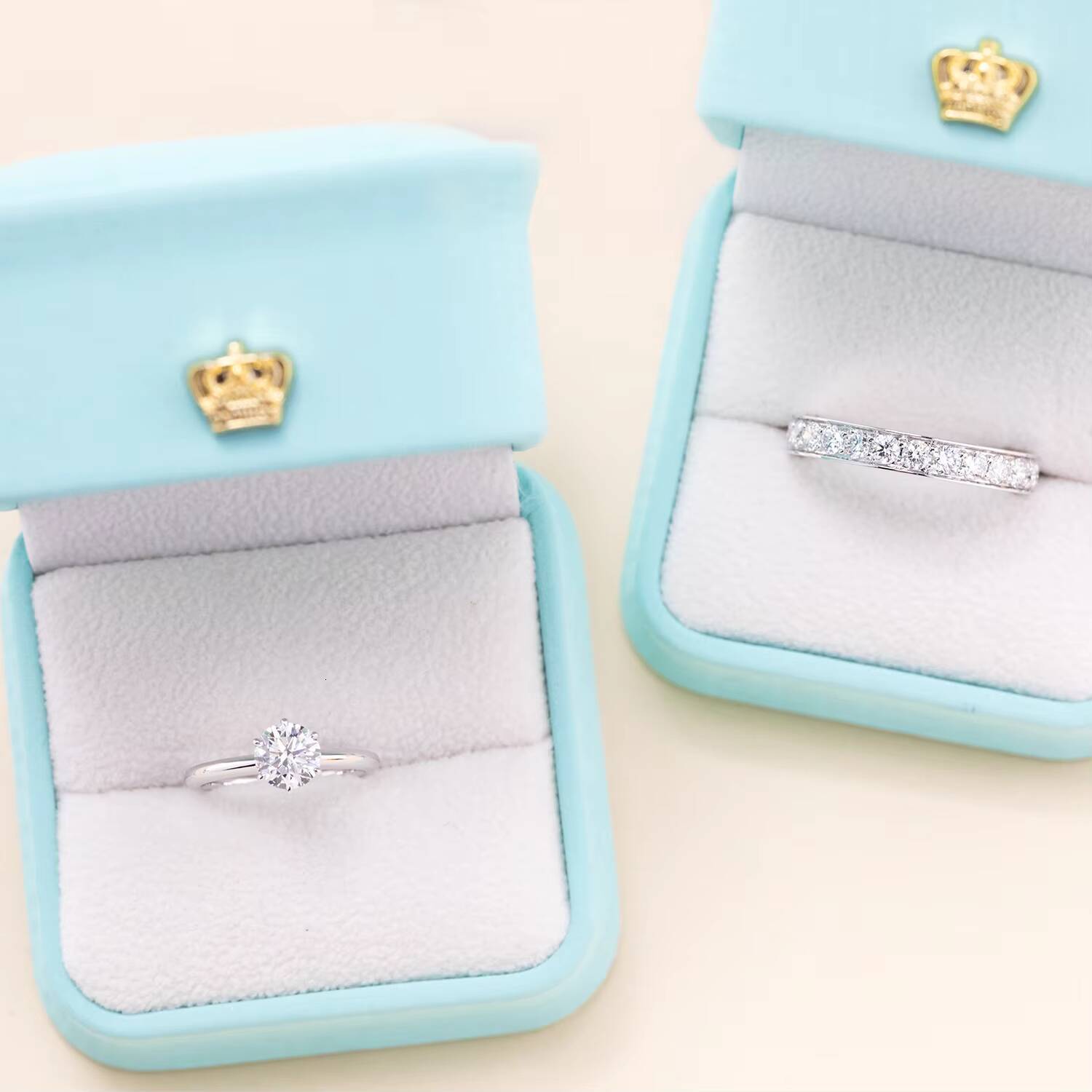 SolenTenth Lab Diamond Ring Real Gold Lab Grown Diamond Ring Round Shape Six-claw Lab Created Diamond Ring