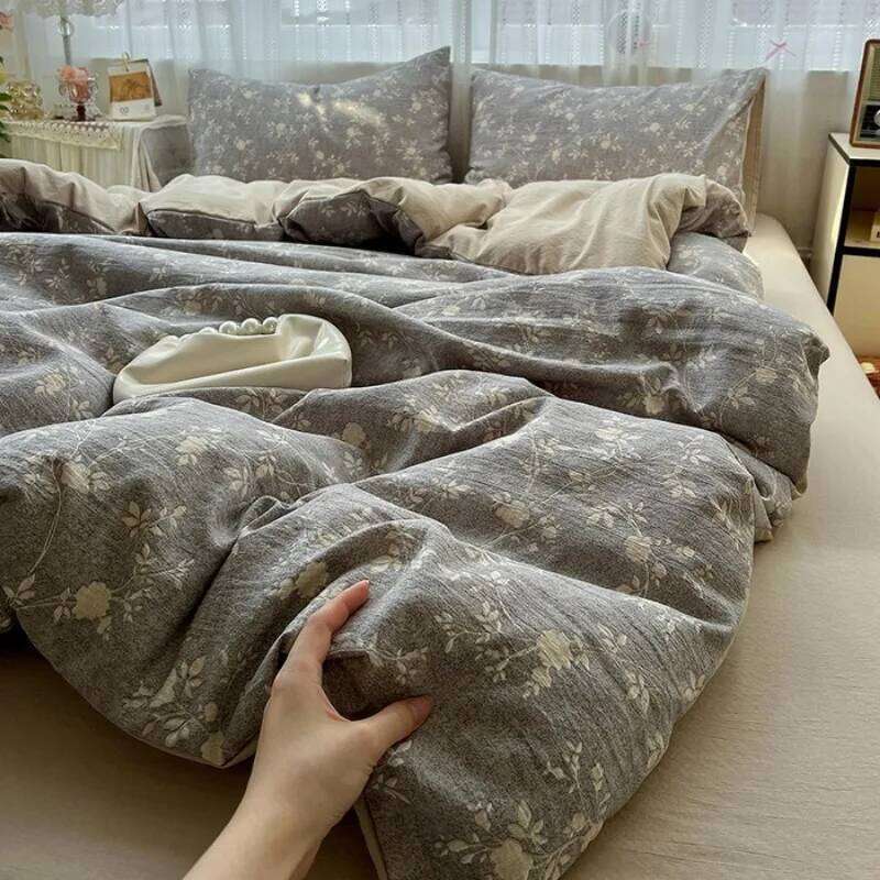 2025 new class A high gram weight linen raw hemp four-piece jacquard quilt cover bed sheet student dormitory three-piece set Y260124