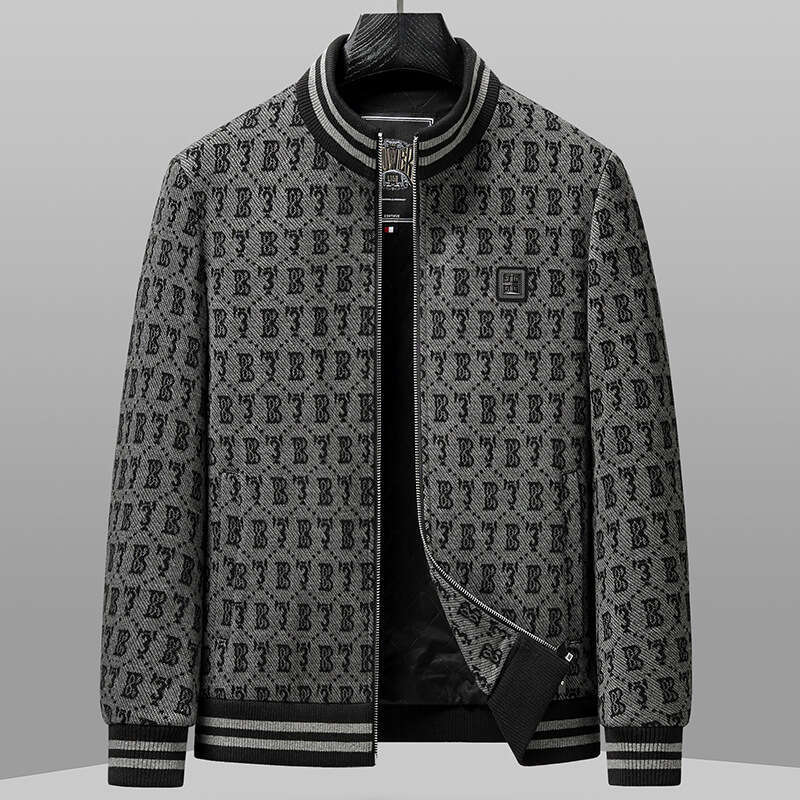 Autumn Winter Men's Thickened Jacket Trendy Casual Padded Short Golden Mink Wool Coat