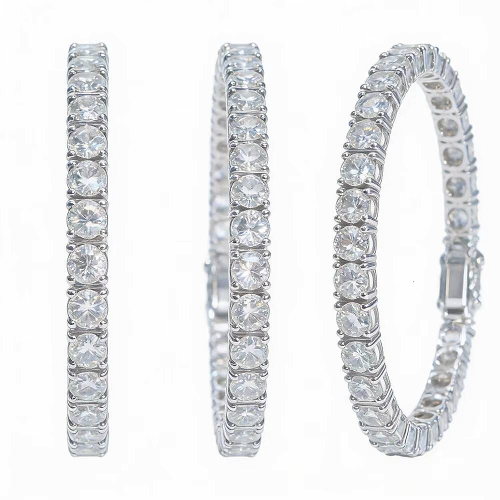IGI Certified Lab Grown Diamond Tennis Bracelet Chain 18K Gold 925 Silver Cvd Vvs Created Made Diamond Tennis Necklace Women
