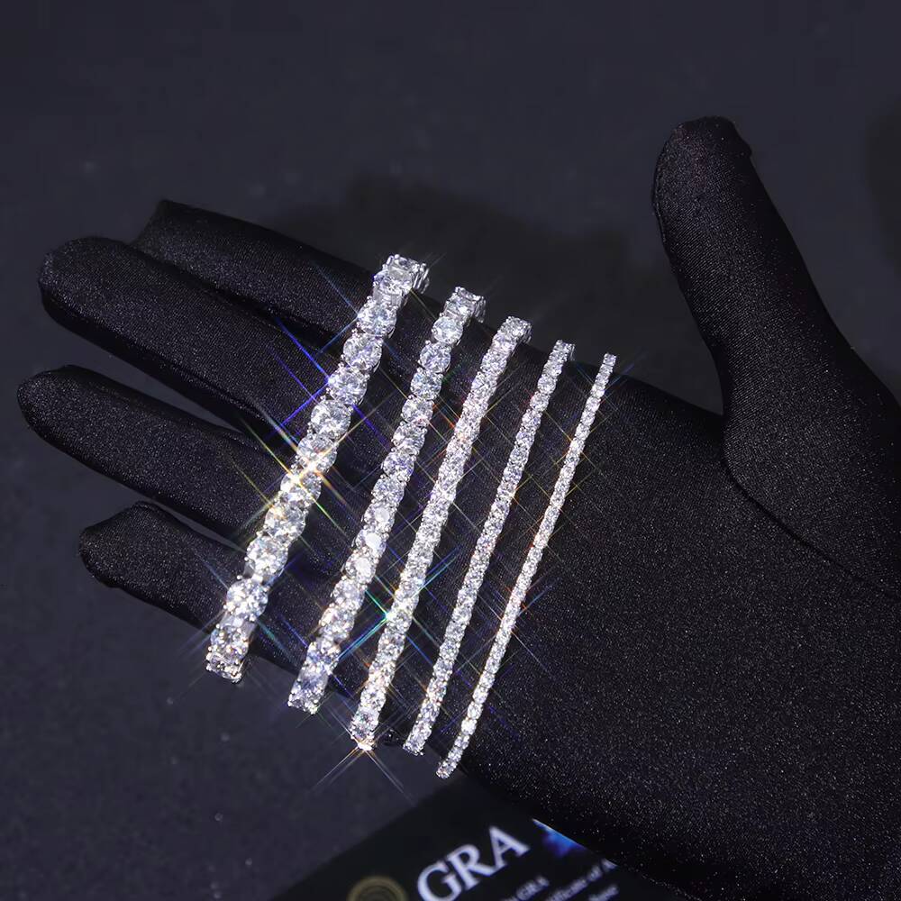 Fine Jewellery 2mm-65mm Tennis Chains Hip Hop Necklace 925 Silver GRC Certificate Lab Diamond Tennis Necklace and Bracelet