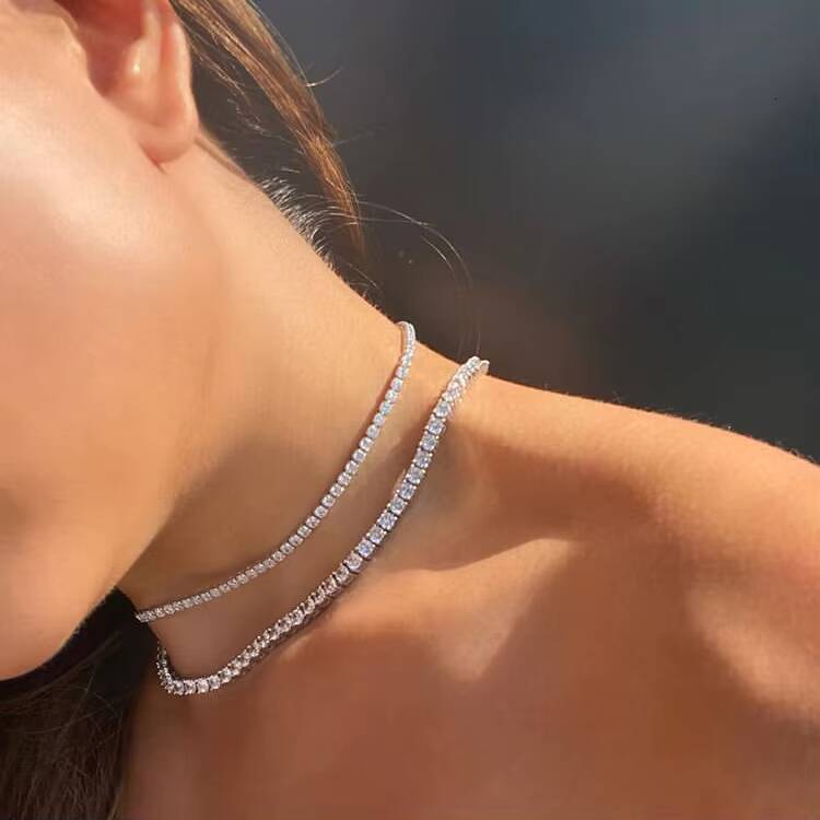 Fine Jewellery 2mm-65mm Tennis Chains Hip Hop Necklace 925 Silver GRC Certificate Lab Diamond Tennis Necklace and Bracelet