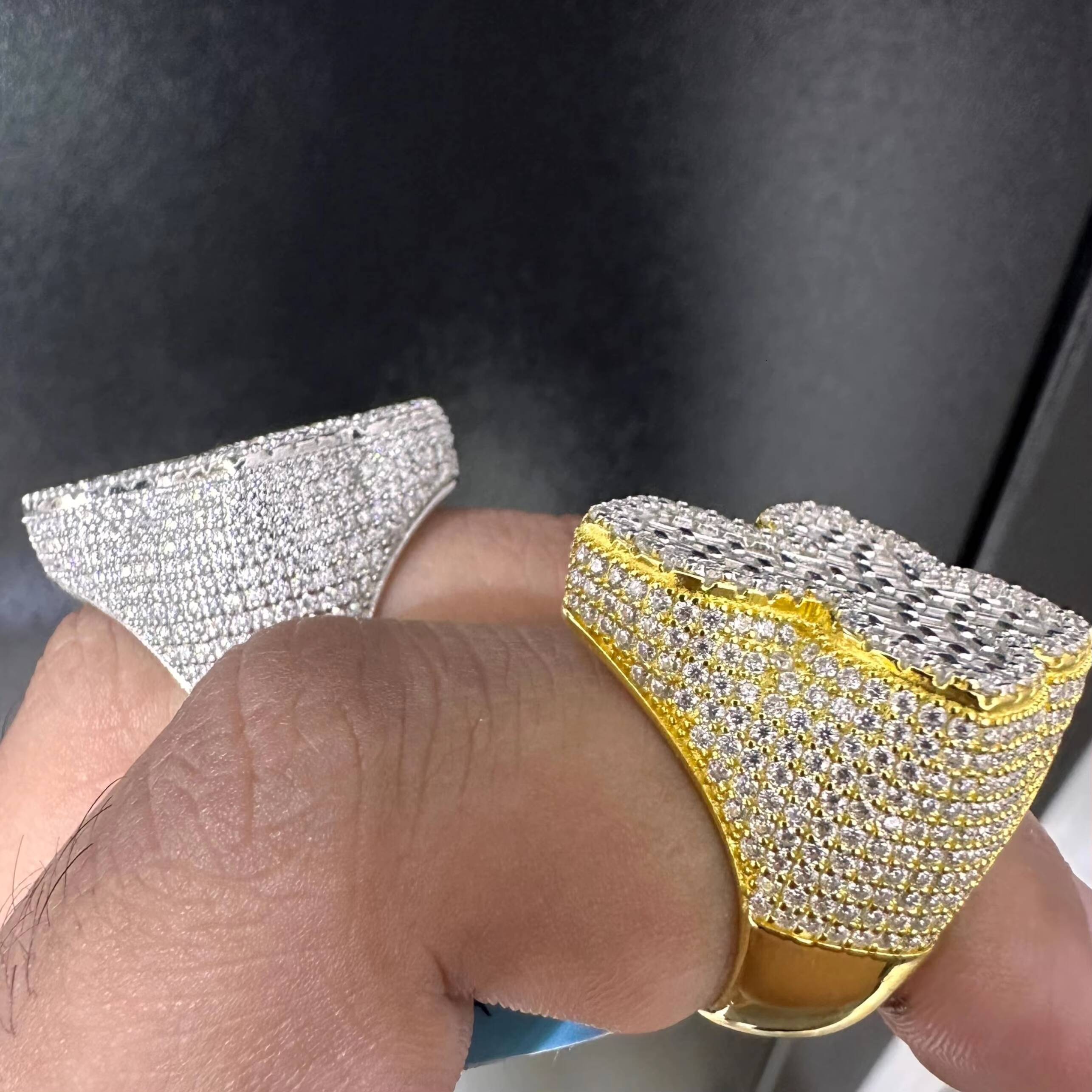 Luxury Lab Grown Round Elegant Cross 14k 18k Solid Gold Diamond Ring 925 Silver Eternity Lab created Diamond Rings For Women