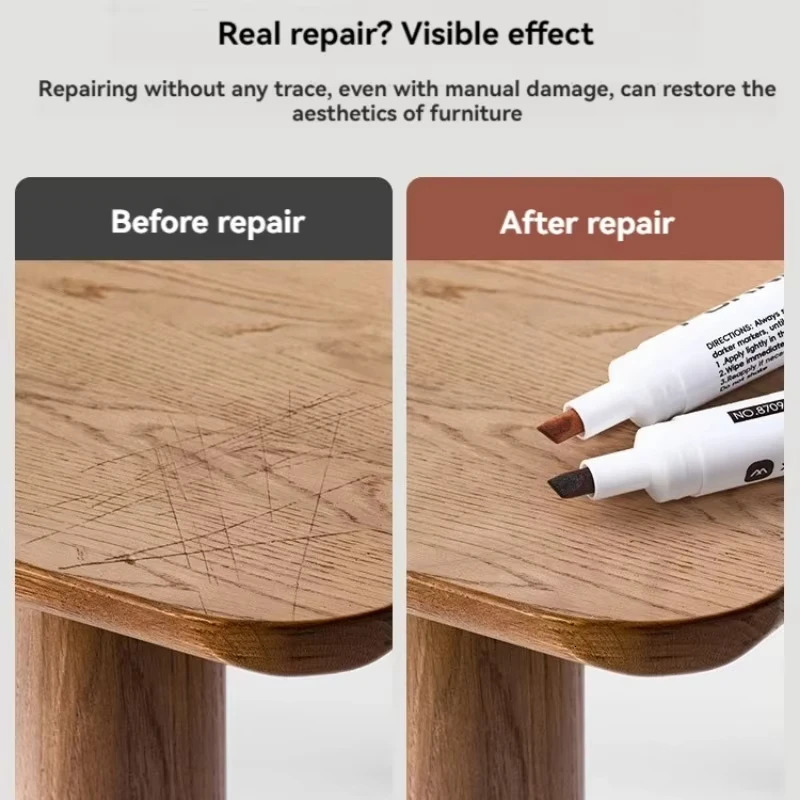 21/6Pcs Furniture Touch Up Kit Markers Amp Filler Sticks Wood Composite Grain Paint Repair Pen Scratches Restore Scratch Patch 260120